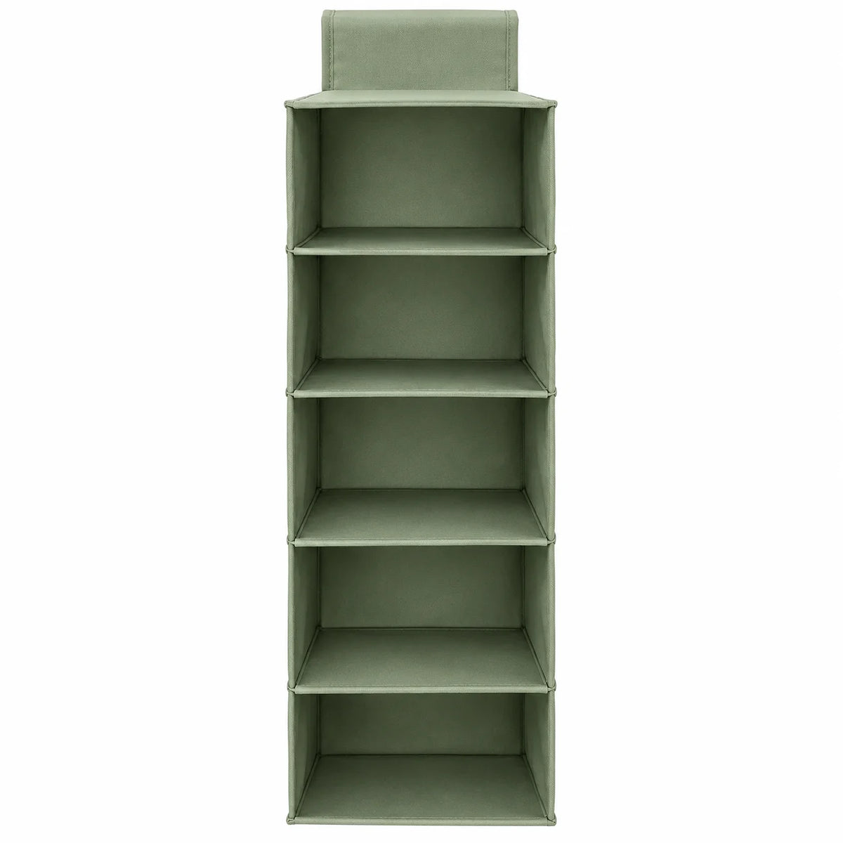Neatwell 5-Shelf Hanging Closet Organizer – Sage Green Fabric Hanging Shelves for Sweaters, Jeans & Accessories