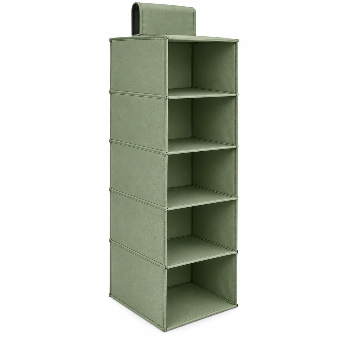 Neatwell 5-Shelf Hanging Closet Organizer – Sage Green Fabric Hanging Shelves for Sweaters, Jeans & Accessories