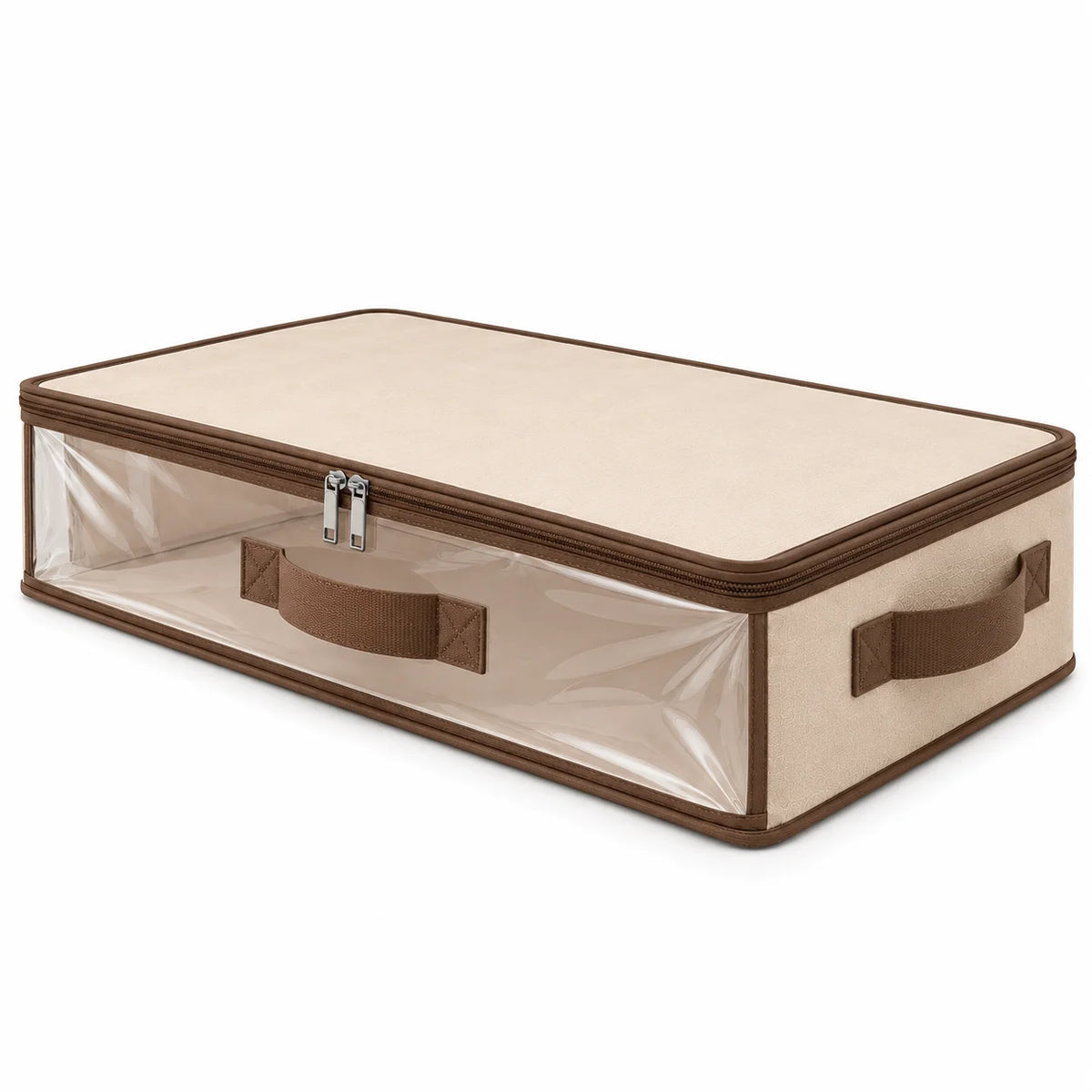 Neatwell Clear-Window Under-Bed Storage Box with Zipper Lid & Handles – See-Through Organizer for Sweaters, Shoes & Linens