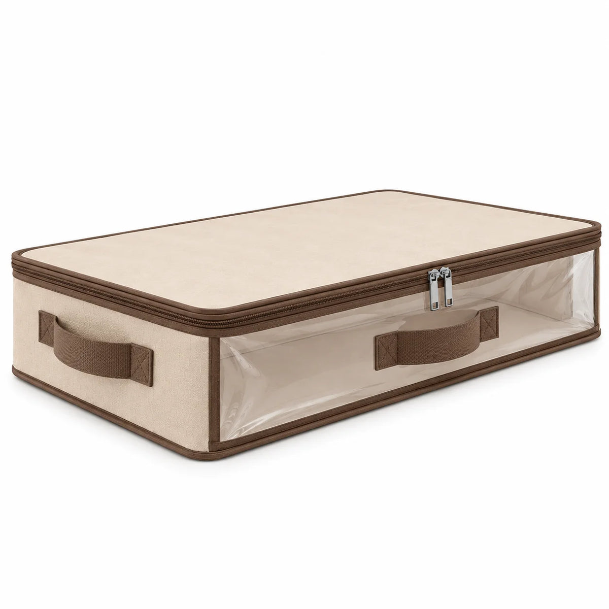 Neatwell Clear-Window Under-Bed Storage Box with Zipper Lid & Handles – See-Through Organizer for Sweaters, Shoes & Linens