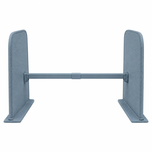 Neatwell Adjustable Closet Shelf Dividers – Expandable Shelf Separator Set with Telescoping Bar, Dusty Blue