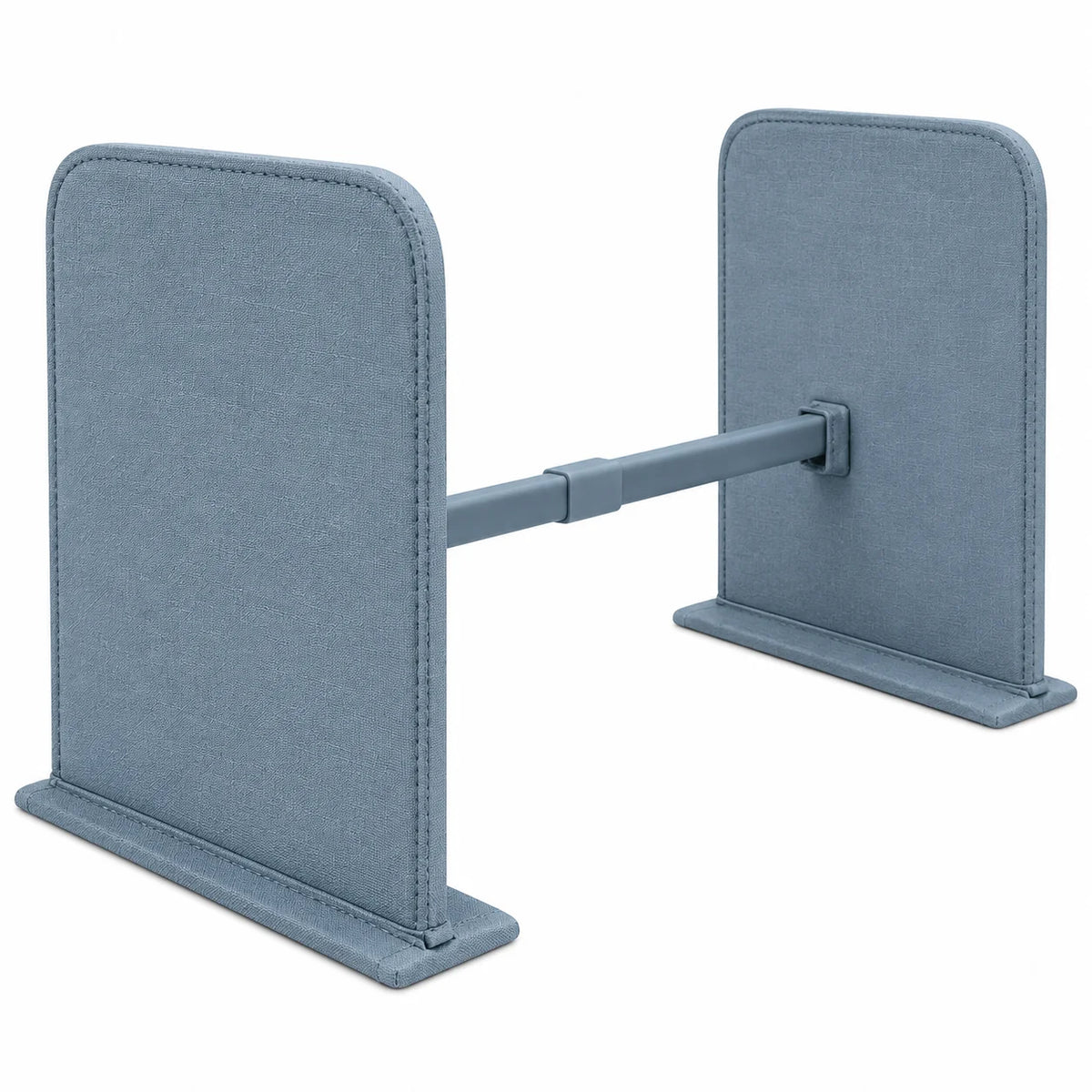 Neatwell Adjustable Closet Shelf Dividers – Expandable Shelf Separator Set with Telescoping Bar, Dusty Blue