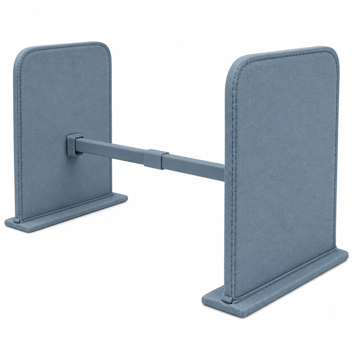 Neatwell Adjustable Closet Shelf Dividers – Expandable Shelf Separator Set with Telescoping Bar, Dusty Blue