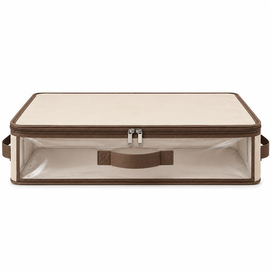 Neatwell Clear-Window Under-Bed Storage Box with Zipper Lid & Handles – See-Through Organizer for Sweaters, Shoes & Linens