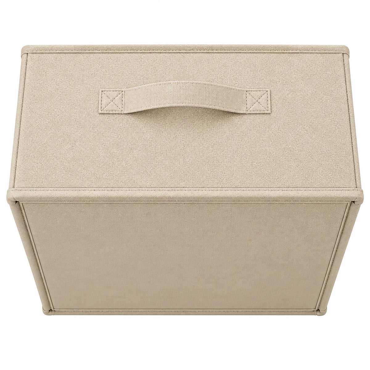 Neatwell Fabric Storage Bin with Handle – Open-Top Closet & Shelf Organizer Basket, Linen Beige