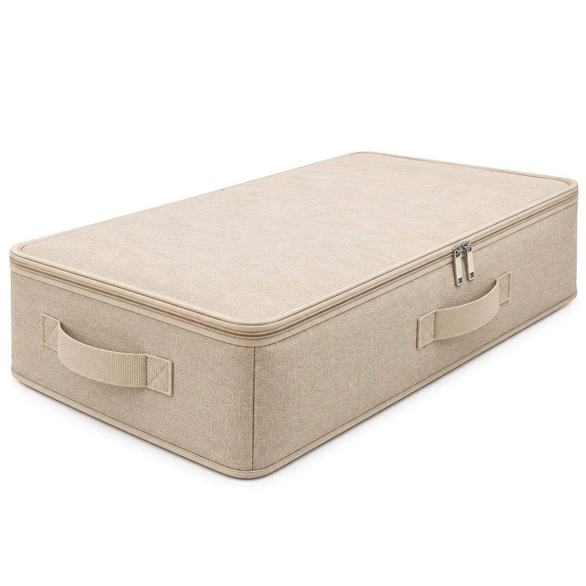 Neatwell Under-Bed Storage Box with Zipper Lid and Handles – Low-Profile Fabric Organizer for Blankets, Clothes & Shoes
