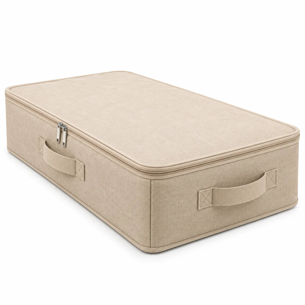 Neatwell Under-Bed Storage Box with Zipper Lid and Handles – Low-Profile Fabric Organizer for Blankets, Clothes & Shoes